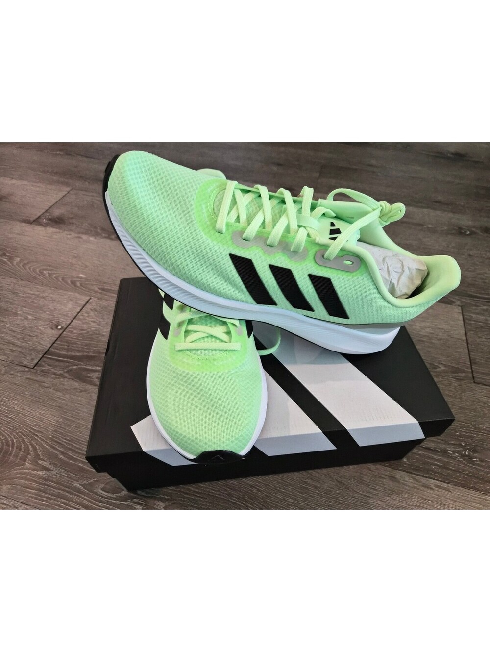 adidas Runfalcon 3.0 Green Spark Black Men's Size 10 Shoes IE0741 NIB